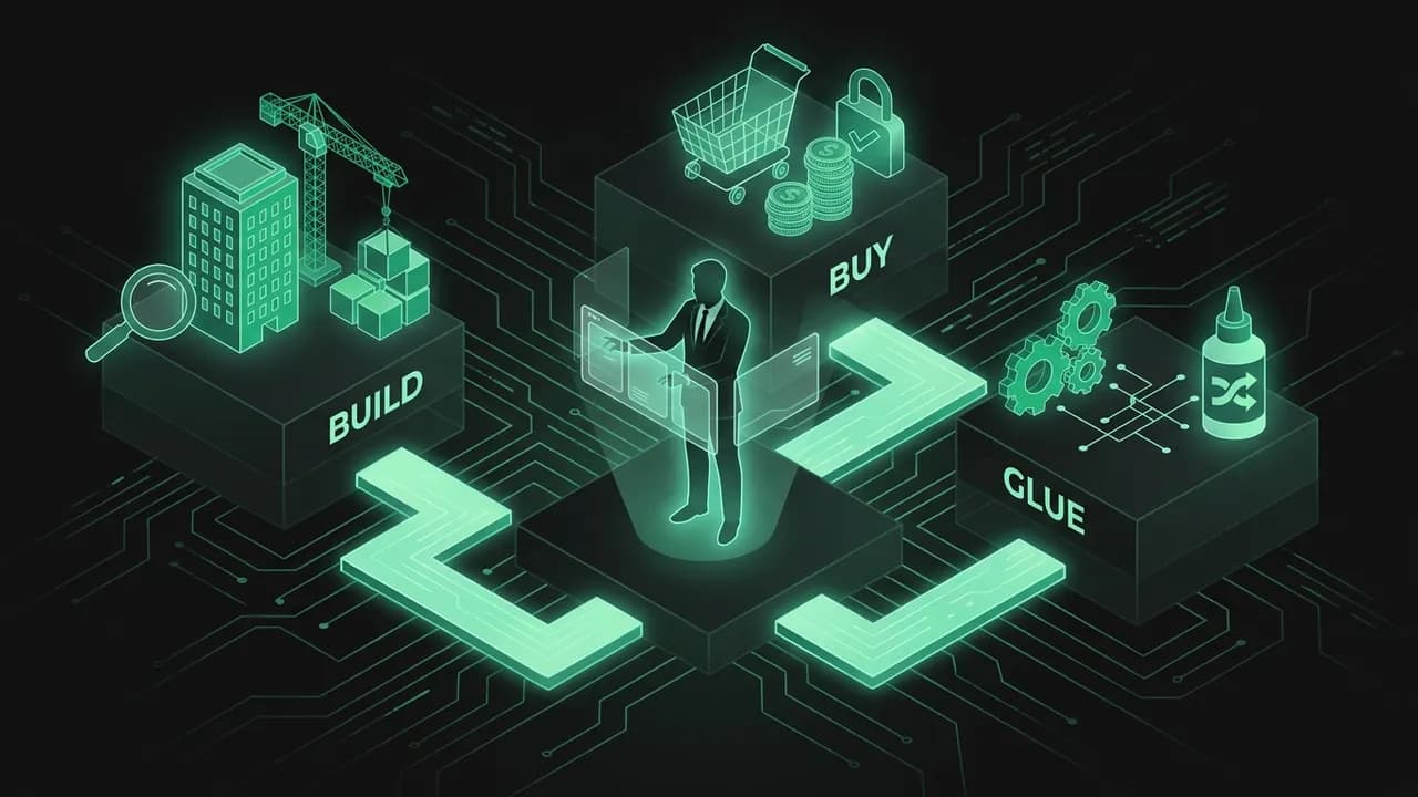 Strategy Framework: The Build, Buy, or Glue Matrix — No-Code vs. Code: Building Your MVP in 2026
